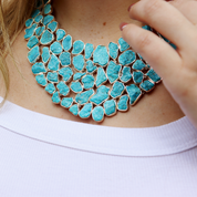 chunky turquoise gemstone sterling silver necklace
