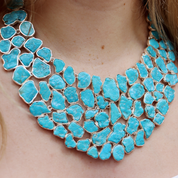 chunky turquoise gemstone sterling silver necklace
