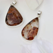 large teardrop garden quartz silver gemstone pendant