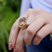 large citrine sterling silver gemstone ring