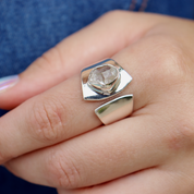 herkimer diamond sterling silver gemstone ring