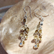 citrine silver gemstone earrings