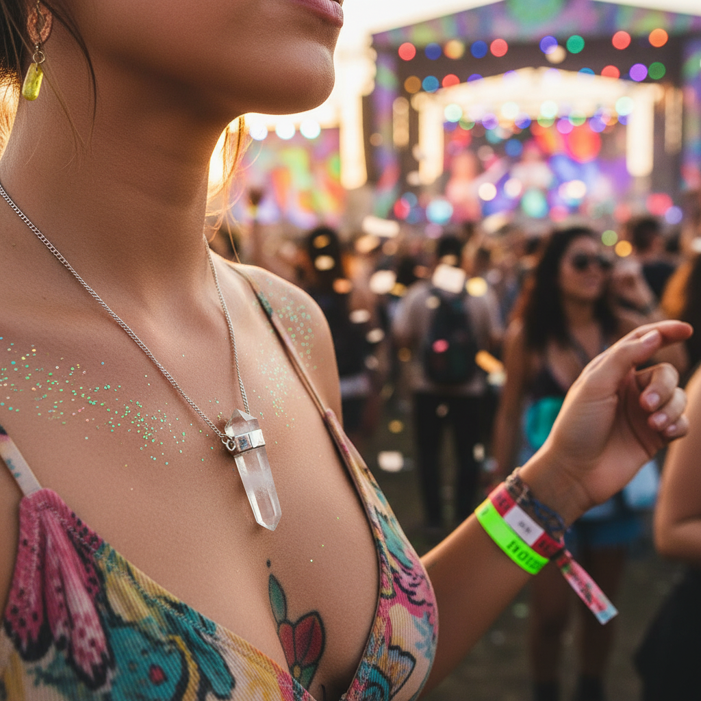 clear quartz point sterling silver necklace