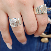 herkimer diamond sterling silver gemstone ring
