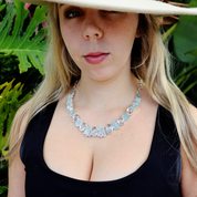 aquamarine blue topaz gemstone sterling silver necklace