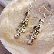 citrine silver gemstone earrings