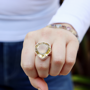 large citrine sterling silver gemstone ring
