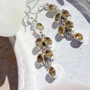 citrine silver gemstone earrings