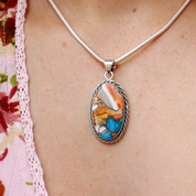 Ornate Oyster Turquoise Gemstone Pendant