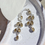 citrine silver gemstone earrings