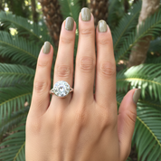 round clear quartz sterling silver gemstone ring