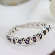 amethyst silver gemstone bracelet