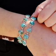 turquoise gemstone sterling silver bracelet
