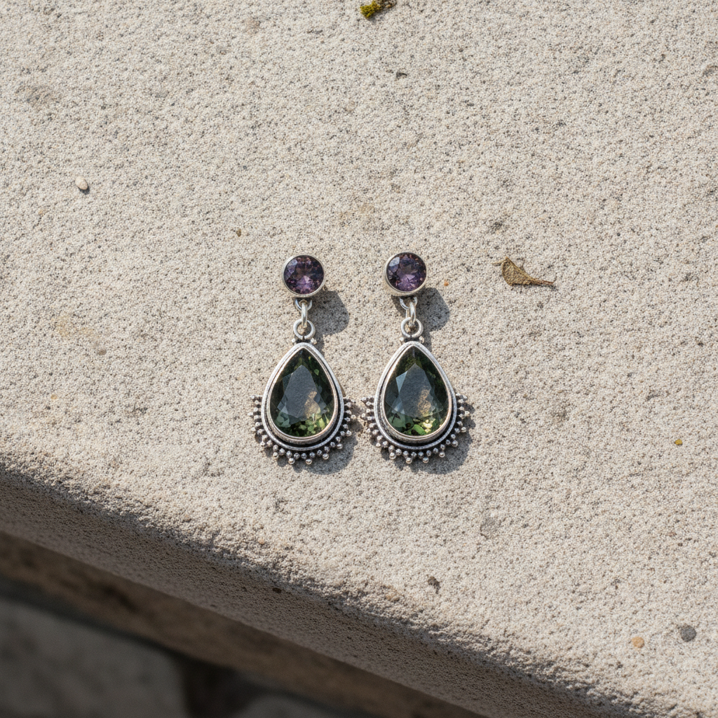 mystic topaz sterling silver gemstone earrings
