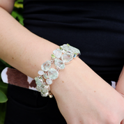 aquamarine peridot moonstone gemstone sterling silver bracelet