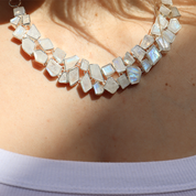 moonstone gemstone sterling silver chunky necklace