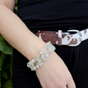 aquamarine peridot moonstone gemstone sterling silver bracelet