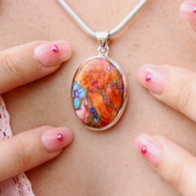 oyster turquoise sterling silver gemstone pendant