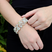 aquamarine peridot moonstone gemstone sterling silver bracelet