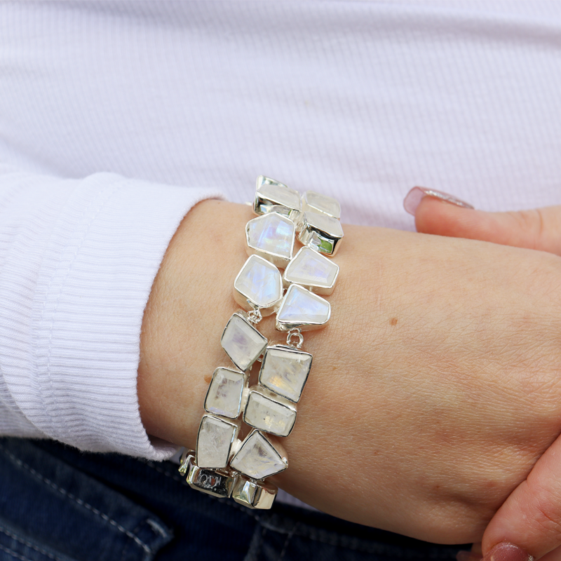 moonstone sterling silver gemstone bracelet
