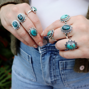 turquoise sterling silver gemstone ring