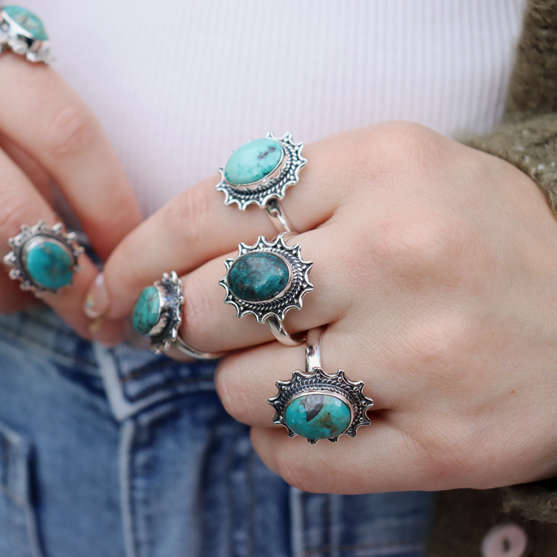 turquoise sterling silver gemstone ring