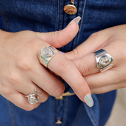 herkimer diamond sterling silver gemstone ring
