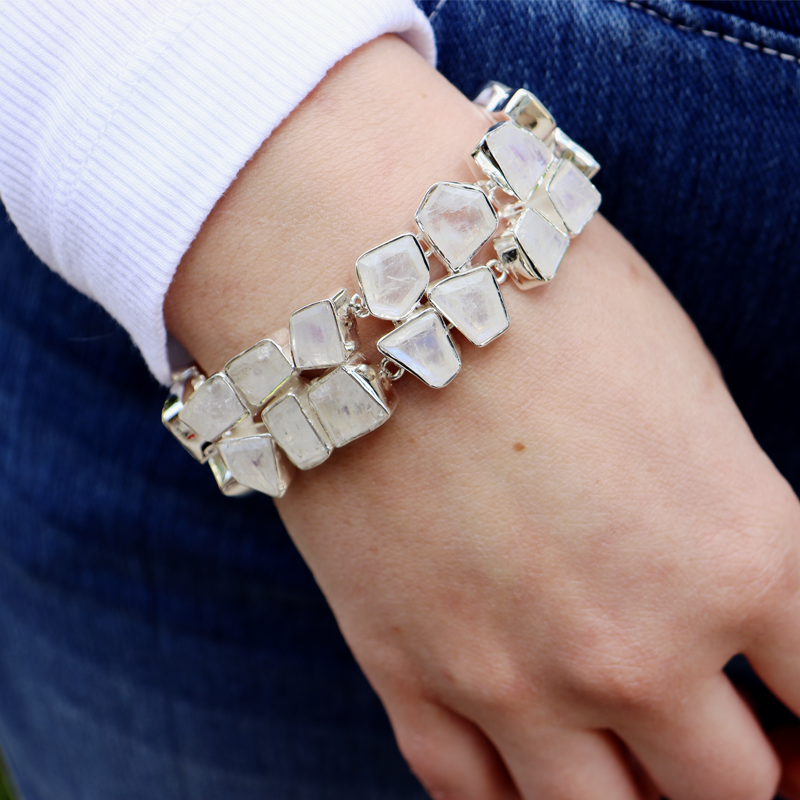 moonstone sterling silver gemstone bracelet