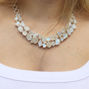 moonstone gemstone sterling silver chunky necklace