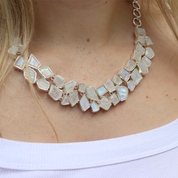 moonstone gemstone sterling silver chunky necklace