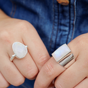 moonstone sterling silver gemstone ring