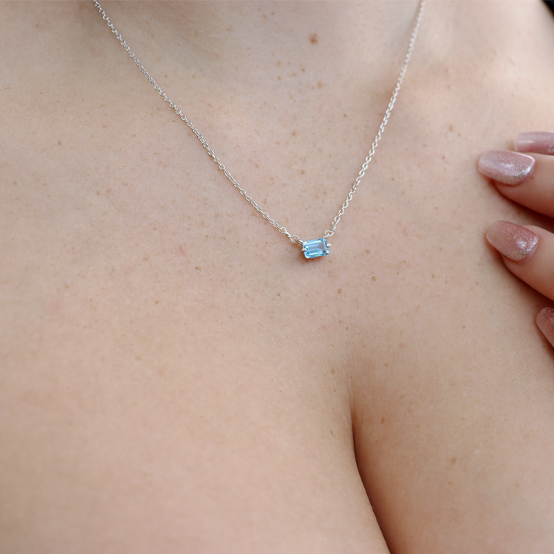 blue topaz sterling silver necklace