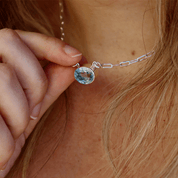 blue topaz handmade sterling silver gemstone necklace