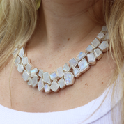 moonstone gemstone sterling silver chunky necklace