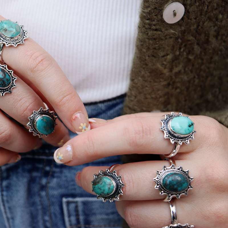 turquoise sterling silver gemstone ring