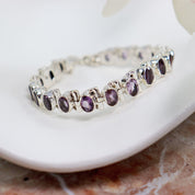 amethyst silver gemstone bracelet