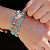 turquoise gemstone sterling silver bracelet