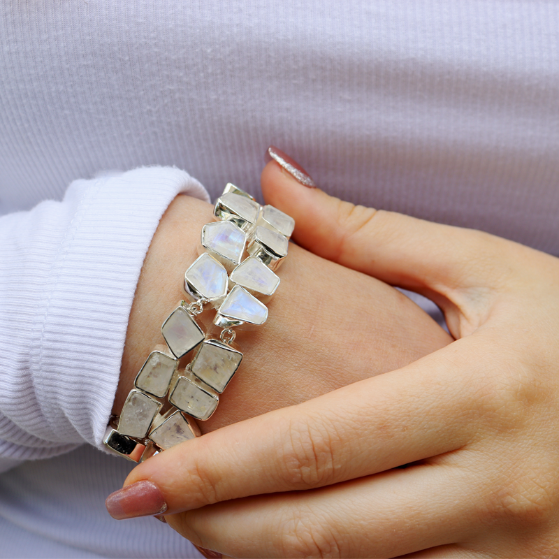 moonstone sterling silver gemstone bracelet