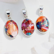 pink dahlia turquoise silver gemstone pendant