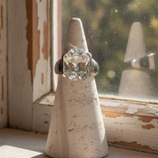white topaz sterling silver gemstone ring