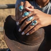 navajo turquoise sterling silver gemstone ring
