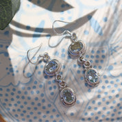 blue topaz silver gemstone earrings