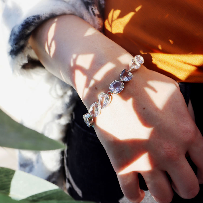 amethyst gemstone silver bracelet