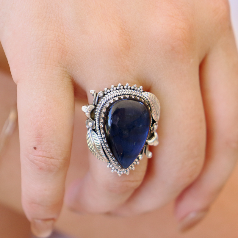 large labradorite sterling silver gemstone ring
