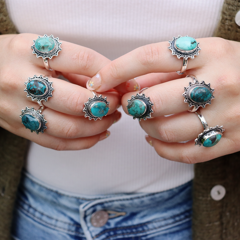 turquoise sterling silver gemstone ring