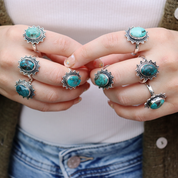 turquoise sterling silver gemstone ring