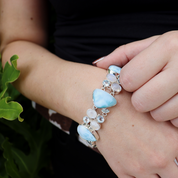 larimar moonstone blue topaz sterling silver gemstone bracelet