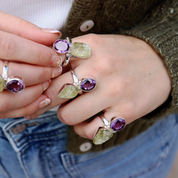 amethyst lemon quartz sterling silver gemstone ring
