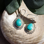 turquoise sterling silver gemstone earrings