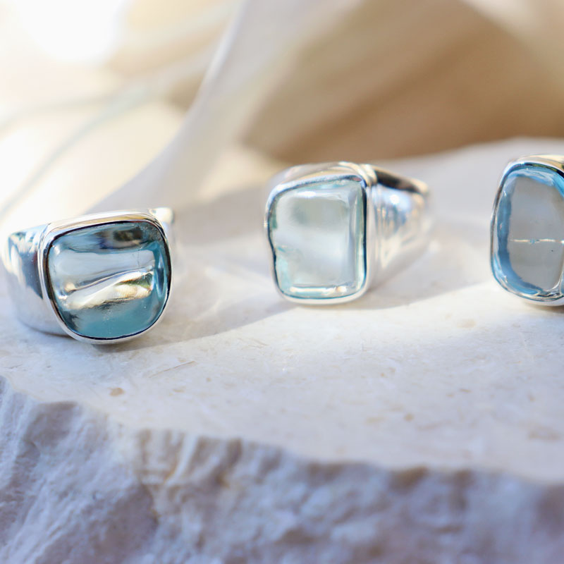 blue topaz silver ring